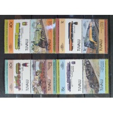 TRENES TUVALU SERIE COMPLETA DE ESTAMPILLAS NUEVAS MINT SE-TENANT